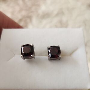 Garnet Sterling Silver STUDS
